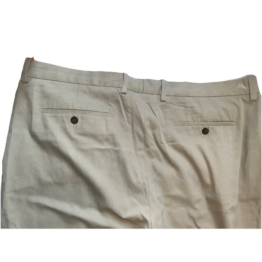Tommy Bahama New St. Thomas Relaxed Double-Pleat Pants In Abby Stone Size 42x32